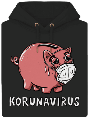 Korunavirus v kasičce unisex mikina premium Dark Black