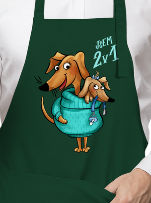 Jsem dva v jednom zástěra Bottle Green