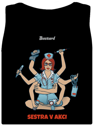 Sestra v akci dámské tílko klasické Black
