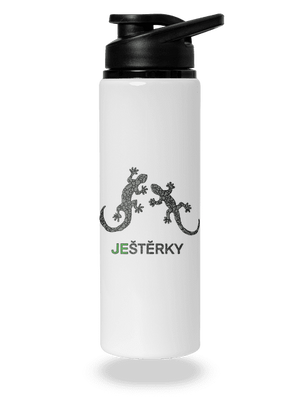 Ještěrky lahev na vodu White