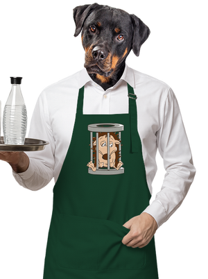 Ježeček v kleci zástěra Bottle Green