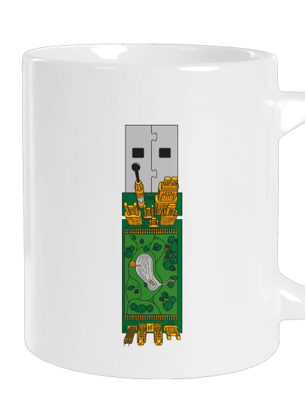 USB city velký hrnek White