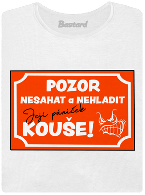 Pozor, nesahat dámské tričko s lemem White