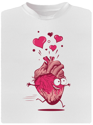 Zamilovaná srdíčka pánské sportovní tričko White
