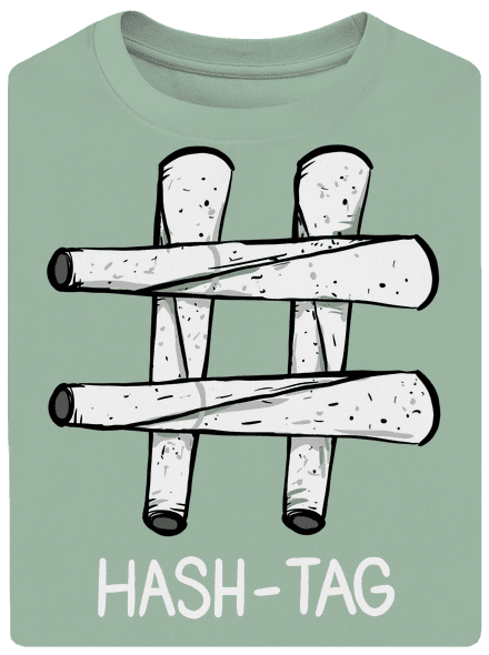 Hash tag unisex tričko oversized Sage