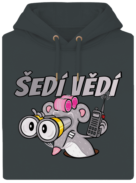 Šedí vědí - myš unisex mikina premium Charcoal