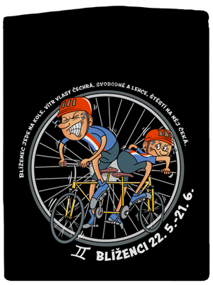 Cyklistický horoskop: Blíženci dámská mikina na zip Black