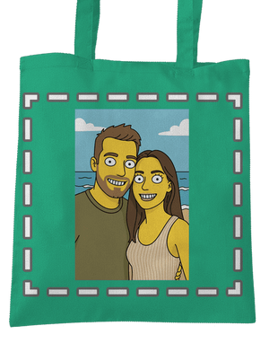 Simpsonovi z vlastní fotky taška Mint