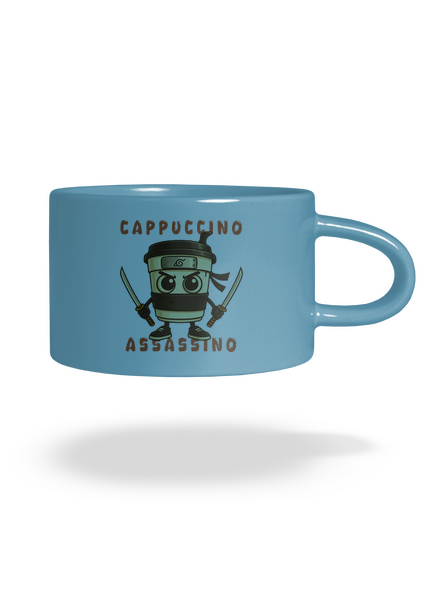 Cappuccino Assassino – Italian Brainrot hrnek makronka Blue Macaron