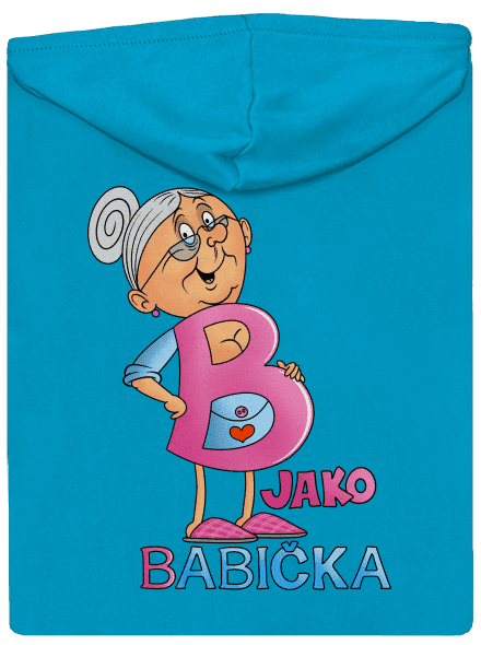 B jako babička dámská mikina na zip Blue Atol