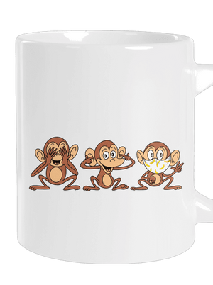 Opičky velký hrnek White