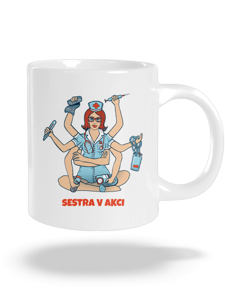 Sestra v akci velký hrnek White