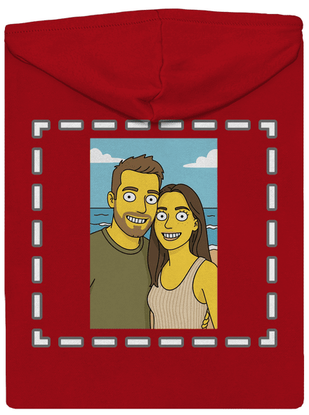 Simpsonovi z vlastní fotky pánská mikina na zip Red