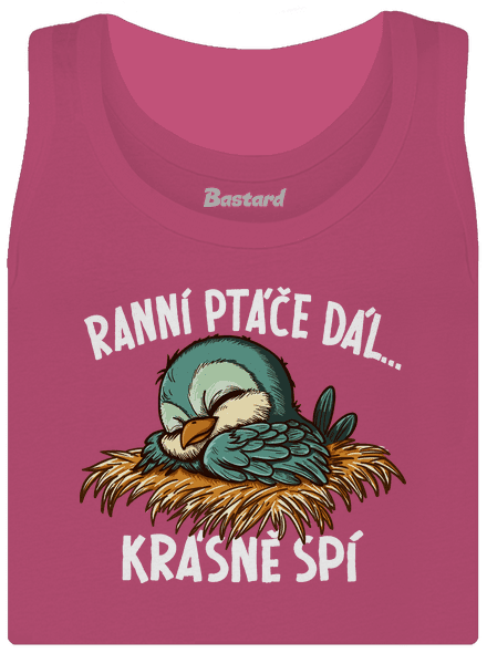 Ranní ptáče spí dámské tílko klasické Magenta