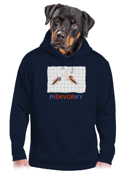Škvoří piškvorky pánská mikina klokanka Navy
