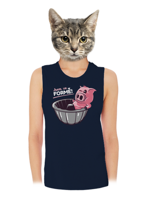 Ve formě dámské tílko volné Navy