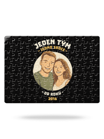 Jeden tým z vlastní fotky puzzle White