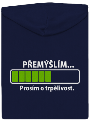Přemýšlím pánská mikina na zip Navy