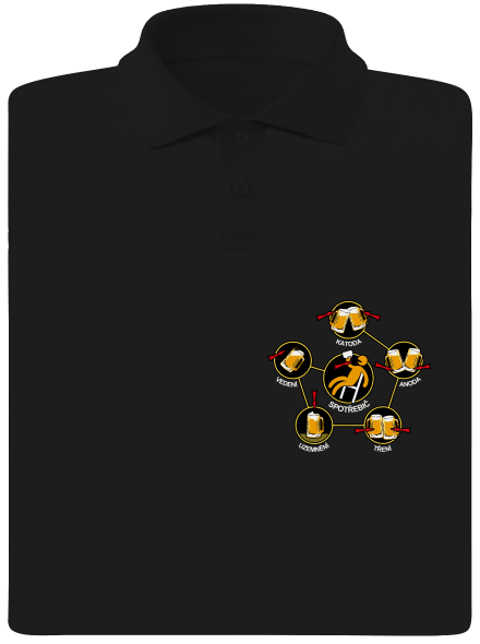 Pivní obvody pánská polokošile Black