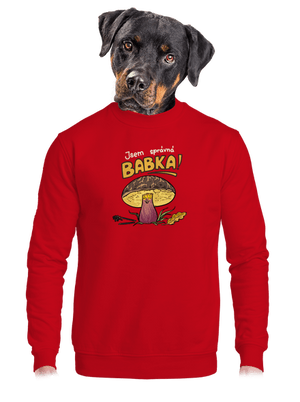 Babka a hříbeček unisex mikina bez kapuce Red