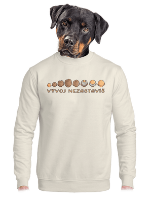 Vývoj nezastavíš unisex mikina bez kapuce Off White