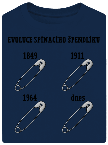 Evoluce spínacího špendlíku unisex tričko oversized Midnight Blue