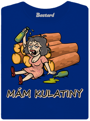 Mám kulatiny dámské tričko s lemem Royal Blue Mal