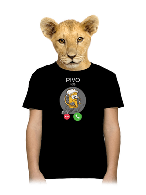Pivo volá dětské tričko Black