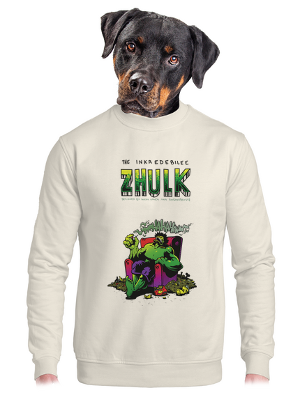 Zhulk  unisex mikina bez kapuce Off White
