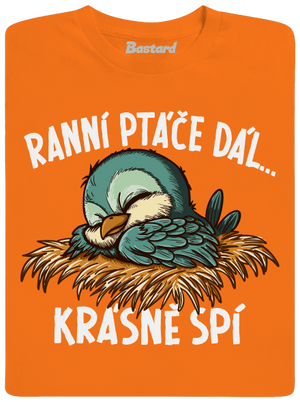 Ranní ptáče spí pánské tričko Orange