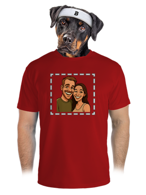 Karikatura z vlastní fotky pánské sportovní tričko Red Mal