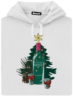Vánoční borovička dámská mikina klokanka White