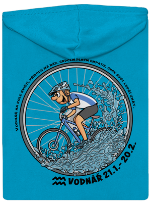 Cyklistický horoskop: Vodnář dámská mikina na zip Blue Atol