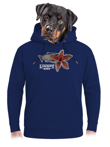 Lososový květ unisex mikina premium Navy