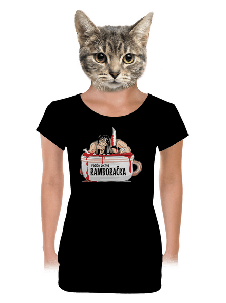 Ramboračka dámské tričko s lemem Black