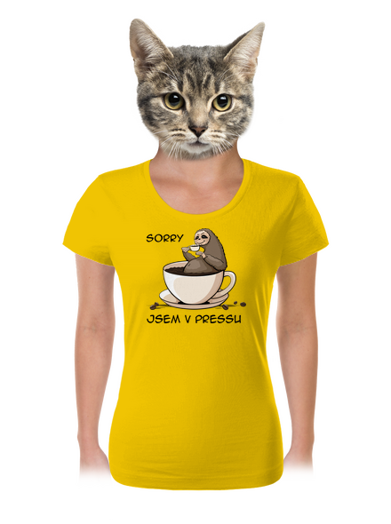 V pressu dámské tričko Yellow