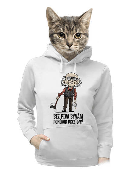 Neklidný bez piva dámská mikina klokanka White