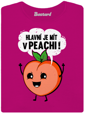 V peachi dámské tričko Fuchsia Red