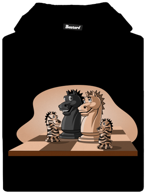 Šachová rodina dětská mikina klokanka Black