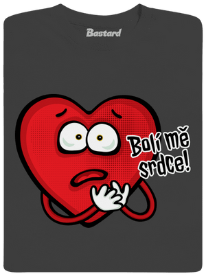 Bolí mě srdce pánské tričko Dark Grey