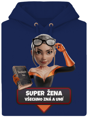 Super máma unisex mikina premium Navy