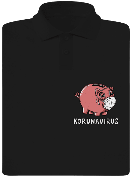 Korunavirus v kasičce pánská polokošile Black