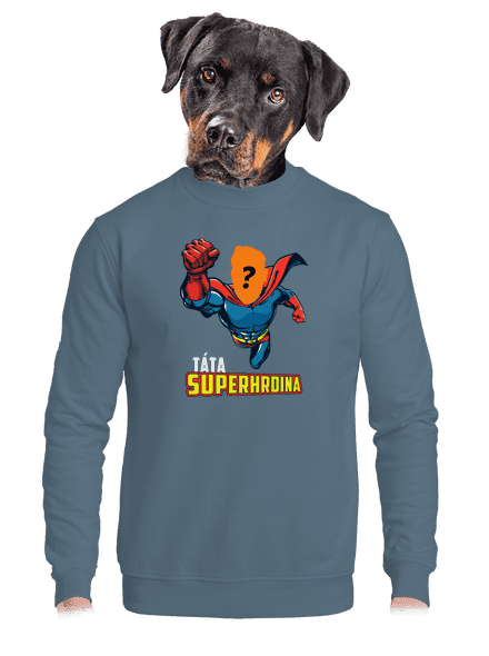 Táta superhrdina unisex mikina bez kapuce Nordic Blue