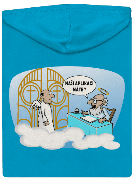 Nebeská aplikace dámská mikina na zip Blue Atol