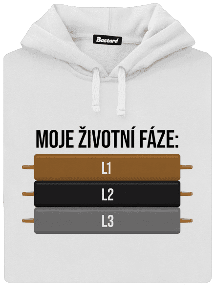 Moje životní fáze dámská mikina klokanka White