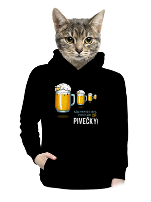 Pivečka dámská mikina klokanka Black