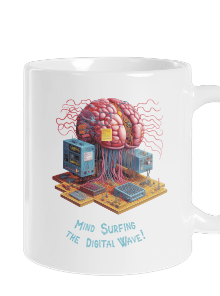Mind surfing the digital wave klasický hrnek White