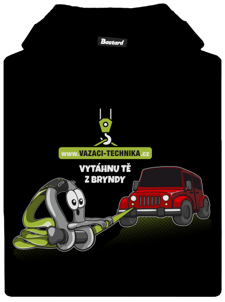 Vázací technika 4 dětská mikina klokanka Black
