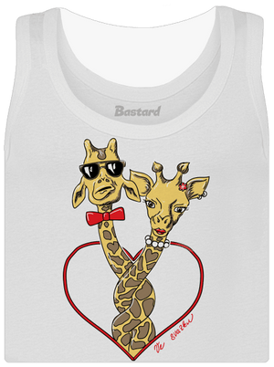 Žirafy ve svazku dámské tílko klasické White