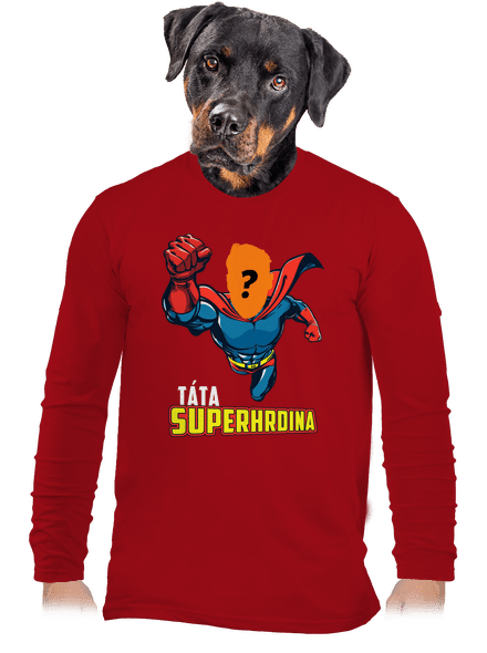 Táta superhrdina pánské dlouhý rukáv Red
